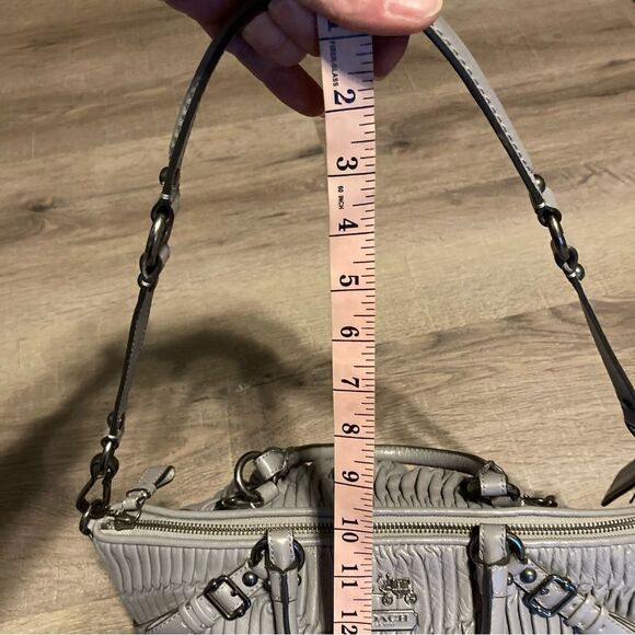 Coach Grey Leather Madison Gathered Sophia Satchel EUC - Picture 14 of 16
